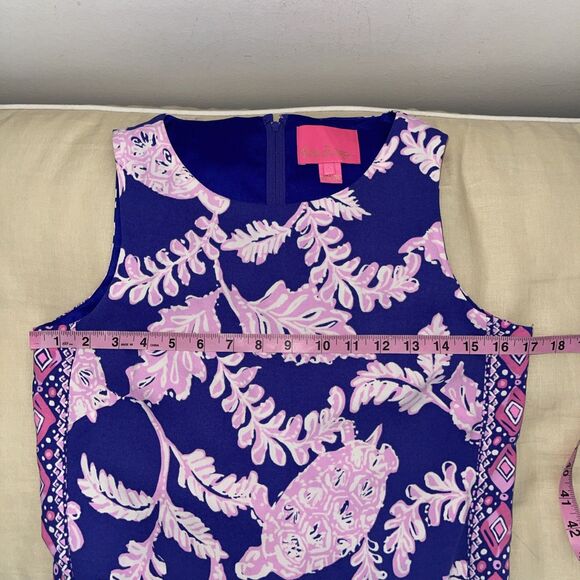 Lilly Pulitzer Donna Romper Galaxy Blue Turtle Shell Coral 4 - Picture 5 of 9